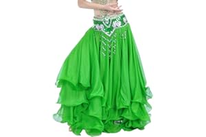 GLADIOLUSA Damen Bauchtanz Rock Dreischichtige Chiffonrock Tanzrock Schwingen Tanz Rock