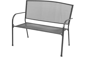 vidaXL Gartenbank Armlehne 108cm Streckmetall Metallbank Sitzbank Parkbank