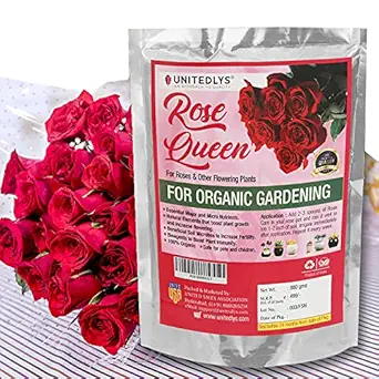 Unitedlys Rose Queen Special Organic Rose Fertilizer for Rose Plants, Plant Food (880 Gram)