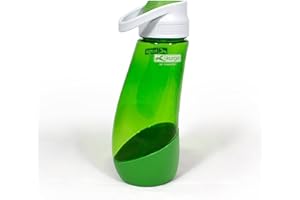 Kurgo Gourd Wasserflasche und -napf für Hunde, PVC- und BPA-frei, Fassungsvermögen: 750 ml Flasche, 250 ml Napf, Grün