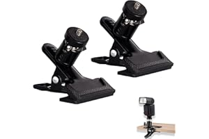 sinzau Kamera Klammer Klemmstativ, 2 Stück Klemmhalter, 360 Grad Kamera Blitz Halterung, Mehrfunktional Metall Stativ Klemme, mit Kugelkopf, Schwarz