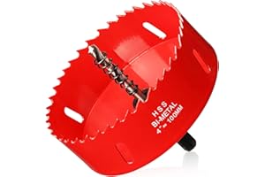 JEIYANGYAA 100 mm Bi-Metal Hole Saw with Arbor and Pilot Bit,HSS Bi-Metal & Heavy Duty Steel Design,Hole Cutter for Cutting Wood Metal,Stainless Steel,Cornhole Boards,Aluminum,Iron，DIY Projects