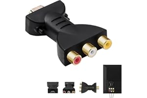 Eiaigky HDMI to AV RGB RCA Converter, 1080P HDMI to 3 RGB Adapter, High Definition AV Video Adapter with Gold-Plated Interface, Universal Plug & Play Compatible with TV, Laptop, Xbox, PS3, DVD
