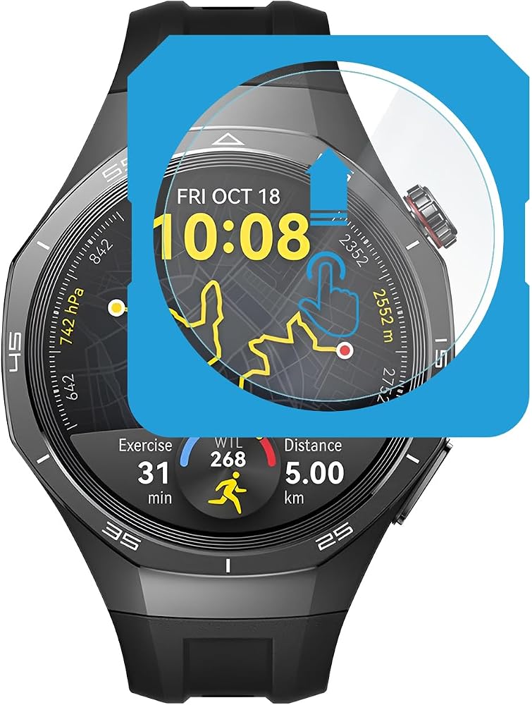 Teknoft Huawei Watch GT5 Pro 46mm için 2'li Paket (2 Adet) Kolay Kurulum Otomatik Hizalama Aparatlı Şeffaf 9H Sertliğinde Gerçek Temperli Cam Ekran Koruyucu (Huawei GT5 Pro 46mm)