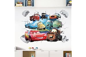 LXJYMFZI 3D New Cars Wall Stickers Boys Wall Decals Self-Adhesive Wall Accessories for Nursery Bedroom Playroom Room Decor Size：（40X60cm）