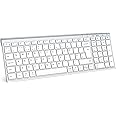 iClever Wireless Bluetooth Keyboard, Keyboard Rechargeable Bluetooth 5.1 Stable Connection to Multi Devices Silent Slim for Mac, iPad, iPhone, iOS, Android, Windows, QWERTY UK Layout
