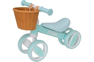 HTI Atom Kinder Bobble Bike mit Korb | Mein erstes Laufrad für Kleinkinder | Leichtes Balance Bike, Trainingsrad & Lauflernrad | Perfektes Kinderfahrrad ab 1 Jahr
