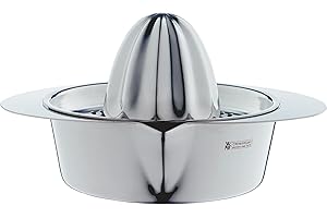 ‎WMF WMF Gourmet Zitronenpresse Edelstahl 13cm, Zitruspresse manuell, Saftpresse, Limettenpresse, Cromargan Edelstahl mattiert, für Zitronen, Limetten, Apfelsinnen, Orange, Grapfruit