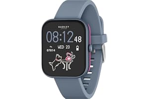 RADLEY Series 32 Smart Watch for Women with Bluetooth Call, Health Fitness Tracker, 1.80”, Heart Rate, Sleep tracking, Blue Silicone Strap, IP68 Waterproof