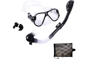 AMBOLIO Maschera Sub,Set Snorkeling Bambini,Kit Maschera e Boccaglio Snorkeling,Impermeabile Anti-Appannamento,con Panoramica a 180 Gradi,Sicuro e Resistente Unisex Bambini.