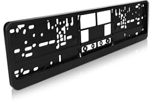 Navaris Soporte para matrícula de Coche - Sujeción para matrículas de Cualquier país de la UE de 52x11CM - Marco Universal en Negro