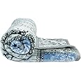 HOMEKART Super Soft Cloudy Printed Double Bed Blanket for Heavy Winter, Single Ply Mink Blanket King Size with 220 x 230 Cm âÂ€Â“ 3.5 Kg (Grey & Blue, Pack of 1)| TC - 400