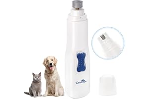 Dreamon Dog Electric Nail File Grinders, Pet Nail Trimmer Low Noise, Long Working Time, for Small Medium Large Breed Dog and Cat