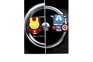 7 COLOURS 2 x Coolest Novelty Car Air Fresheners! Marvel Avengers, Game of Thrones, Deadpool, Star Wars, Batman, Hulk, Thor, Ironman, Captain America…Transform Your Boring Car! (Avengers: Captain America & Iron Man)(Fresh Lemon)