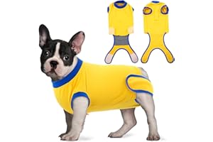 PUMYPOREITY Hunde-Wundschutz nach Operationen, weiche medizinische Kleidung für Haustiere, Einteiler gegen Lecken, postoperative Weste, Snuggly Shirt, E-Kragen-Alternative