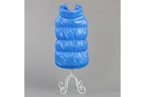 Kismaple Manteau imperméable pour Chien Veste d'hiver rembourré matelassé Doudoune pour Chien Pet Chiot vêtements Assortis Bleu S Poitrine: 35-37CM