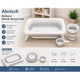 3'l&uuml; Katlanabilir Bebek Banyo Seti-Akordiyon Bebek K&uuml;veti Su Kovası Maşraba Seti