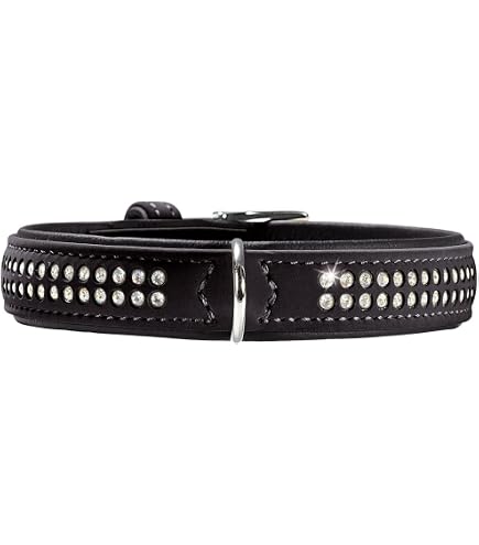 Karlie Vintage Halsband Für Hunde – Vierreihiger Strass, Grün, 40 Mm Breite, 60 Cm Länge