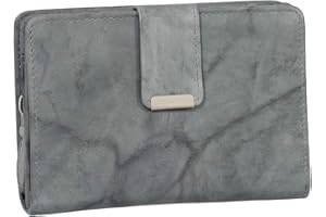 Ledershop24 RFID Damen Leder Geldbörse Damen Portemonnaie Damen Geldbeutel - Farbe Grau - Geschenkset + exklusiven Schlüsselanhänger