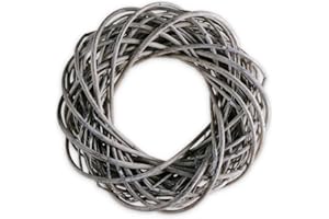 ‎MATCHES21 HOME & HOBBY Großer Weiden-Kranz grau 40 cm zum DIY Basteln - Holz-Kranz als Rohling für Sommer Wandkranz oder Outdoor Frühling Haustür Tür-Kranz - Deko-Kranz als Herbst-Kranz Weihnachten Tischdeko