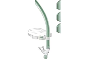 CAPAS Training Swim Snorkel for Lap Swimming, Swivel Headband Ultimate Fit Center-Mount Swimmers Snorkel with Liquid Silicone Mouthpiece Adjustable Strap, Designed for Adult Men Women