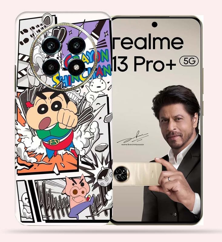 OggyBaba Crayan Shinchain Realme 13 Pro Plus Mobile Back Skin Rear Screen Guard Protector Film Wrap (Coverage - Back+Camera+Sides)