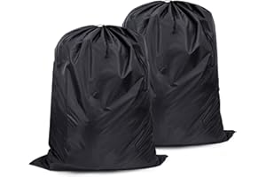 YANCLIFE 2Pcs Storage Bag, 94 x 120 cm Extra Large Drawstring Clothes Storage Bag, Foldable Oxford Fabric Waterproof Large Capacity Underbed Organizers for Duvet Pillows Quilt Clothes ShoesToy Storage,Black