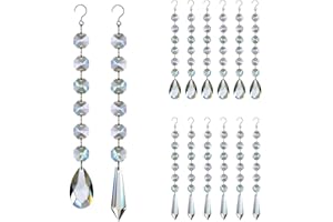 Ghirlanda di cristalli a goccia, 12 fili, 38 mm/55 mm, catena di perline per lampadario, per decorazione, trasparente GOLDENHAITAI