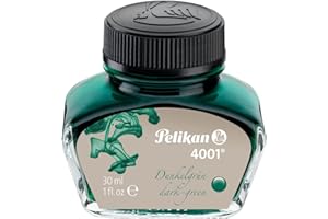 Pelikan 300056 - Tinta para pluma estilográfica 4001, frasco de vidrio de 30 ml, color verde oscuro, en caja de regalo