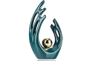 XMGZQ Ornamento in ceramica a forma di ala d'angelo,decorazione astratta verde,decorazione moderna per il soggiorno,stile scandinavo minimalista,decorazione da tavolo per soggiorno,studio,ufficio (verde)