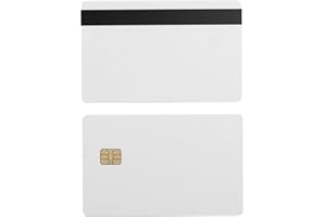 Bodno SLE4442 Tarjeta con Chip W/Hico 2 Pista de banda magnética - 10 paquetes Tarjeta blanca del Mag Negro