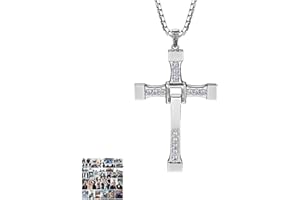 YouU 21 Stück Kreuz Anhänger Halskette Kristall Diamant Kreuz Halskette F & Furious Aufkleber für Fans Cosplay Modeschmuck