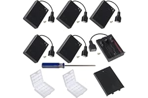 GTIWUNG Lot de 6 Supports de Piles 3AA avec USB et Interrupteur, 4.5V Support de Batterie Coque Plastique Batterie Boîte de Rangement Prise Femelle USB, 3x1.5V Boîtier de Chargeur de Batterie AA