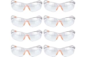 KOMEIYL 8pcs Gafas Proteccion Trabajo, Gafas Laboratorio, Gafas Proteccion Trabajo Polvo, Gafas Proteccion Quimica con Nasales, Plica Aloquea Metálicos, Arena, Grava y Otras Salpicaduras