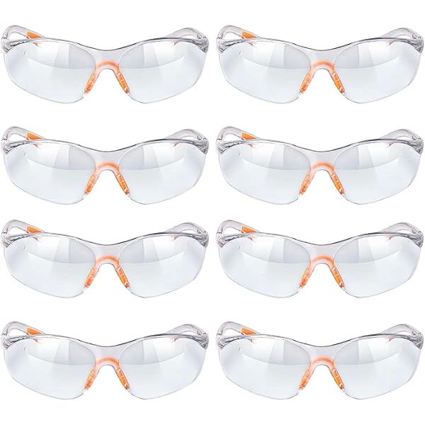 12 Paires Lunettes De Sécurité Transparentes Avec Pont-de-Nez Et Embouts Caoutchouc - Confortables Pour Soudure, Laboratoire Et Construction