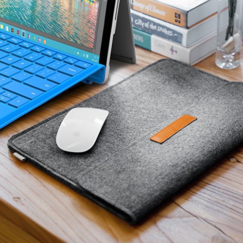 Inateck Tasche Microsoft Surface Pro 3/4 Tablet Hülle Ultrabook Laptoptasche, kompatibel mit iPad Pro 12,9″ und das neue 13“ MacBook Pro Late 2016, Dunkelgrau - 4