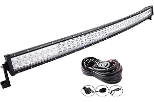 AUXTINGS 52 inch 300W Curved Flood Spot Combo Led Light Bar Offroad Driving Lights With Wiring Harness for Vehicle 4x4 trucks Tractor offroad boat and etc