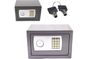 EFAN Elektronischer Tresor Safe, Elektronische Sicher mit Zahlenschloss Feuerfest Möbeltresor Hotelsafes Wandtresor Schranktresor Geldsafe Doppelbolzenverriegelung (Grau, 31x20x20cm)