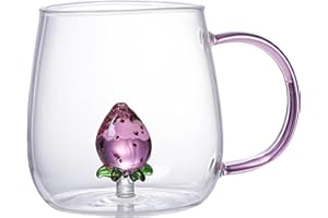 RIANPESN Tazza Da Caffè Con Animali 3D, Tazze Per Bere In Vetro Trasparente Da 380 Ml, Tazza In Vetro Con Animali 3D, Tazza Da Caffè Con Cartoni Animati I Migliori Regali Di Natale Per Gli Amici E I Bambini