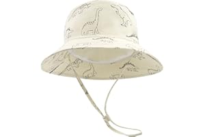SEYUFN Chapeau de Soleil Bébé Garçon et Fille - Chapeau de Seau à Bord Réglable en Coton avec Protection UV - Chapeau d'été pour Enfants