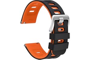WOCCI Bicolore Bracelets de Montre, Caoutchouc Silicone, Libération Rapide, Bandes de Rechange pour Homme et Femme, Boucle en Acier Inoxydable, 18mm 20mm 22mm