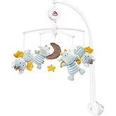 Fehn Music Mobile Small Castle - Baby Sleep Aid with Cute Animals - Baby Mobile Jukebox Melody - With Baby from 0-5 Months
