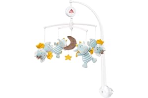 Fehn Musik Mobile Little Castle - Baby Einschlafhilfe Musikspielzeug mit süßen Tieren - Babymobile Spieluhr Melodie "Mozarts Wiegenlied" - Musikmobile Babybett Spielzeug für Babys von 0–5 Monaten