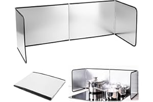 KUOFANY Spritzschutz Küchenrückwand, 4 Seitiger Spritzschutz Küche Faltbar, Spritzschutz Faltwand, Küchen-Spritzplatte Fettspritzschutz für Küchen, Pfanne, Wand, Herd (76x29x30Cm)