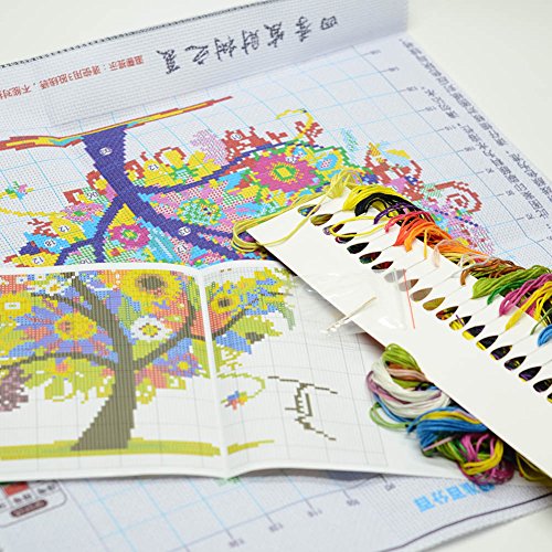Yontree Kreuzstich Stickerei DIY Handarbeit Stickpackung Set vom Baum des Lebens - 7