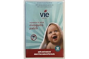 VIE Squeeze & Stick Mosquito Patches | DEET-Free, Plant-Based Protection for Babies, Kids & Adults | Long-Lasting, Travel-Friendly I Outdoor Essential (1 Count (Pack of 12))