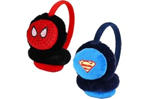 FAMILIO 2pcs Kids plush Earmuffs Winter Earmuffs Plush Earmuffs Winter Outdoor Ear Warmer Windproof plush earmuffs Fluffy Thermal Ear Warmers Cartoon Ear Muffs Protector Boys Girls Fur Earmuffs