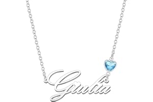 Kraven Collane Donna con Nome Daino Pietra di Nascita Blu Ciondolo con Nome Iniziale Personalizzate inciso su Misura Regali di Natale per Donne Ragazze Adolescenti Figlia