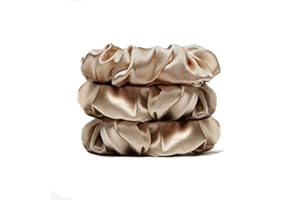 ‎MICHOOYEL Jedwabne gumki do włosów, 100% czysty jedwab z morwy, elastyczne uchwyty do kucyka, gumki do włosów, bez uszkodzeń, satynowe gumki, aksamitna gumka do włosów, akcesoria do spania (brązowe)