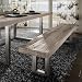 SalesFever Sitzbank from hardwood square white wash steel rails 240 x D 35 x H 45 cm